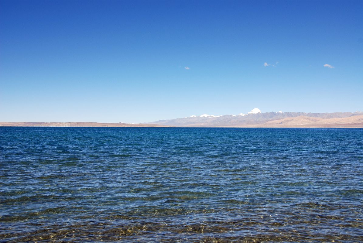 09 Lake Manasarovar With Mount Kailash From Seralung Gompa Here is Lake Manasarovar with Mount Kailash on the horizon from Seralung Gompa.